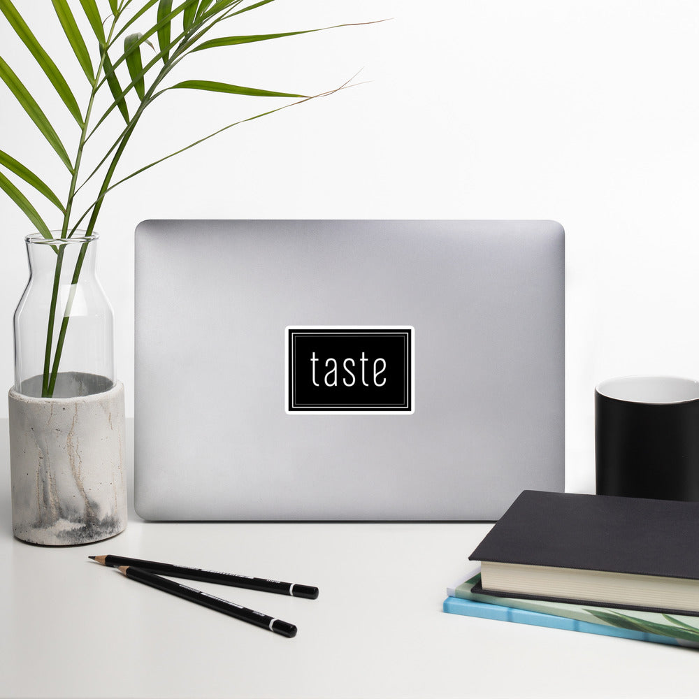 Taste Logo on Black Sticker