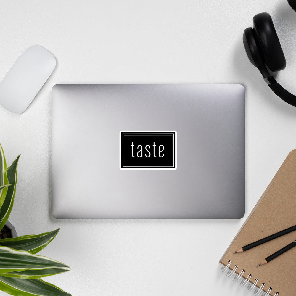 Taste Logo on Black Sticker